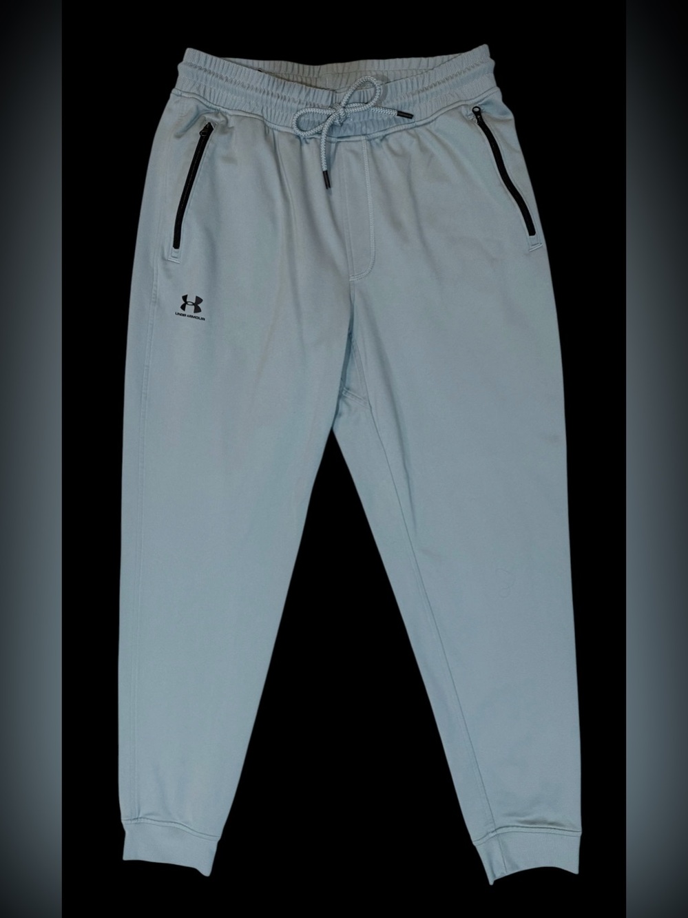 Under Armour Men's Blue/Gray Jogger Size L Drawstring Tapered Leg Zip Pocket